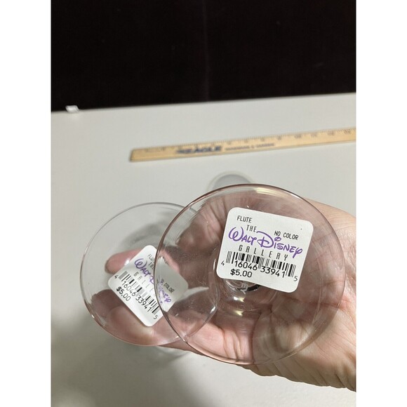 Y2K Vintage Disney Gallery Champagne Glass Flutes Mickey Mouse Set Of 2 - Picture 5 of 5
